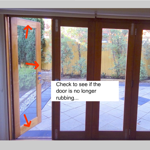 how to fix bifold door rubbing